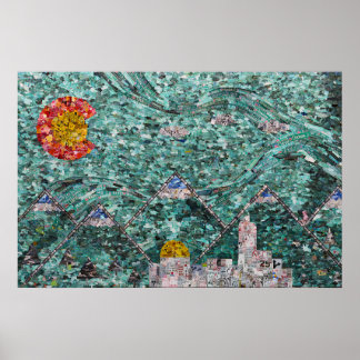 De straten van Denver collage 36x24 Poster