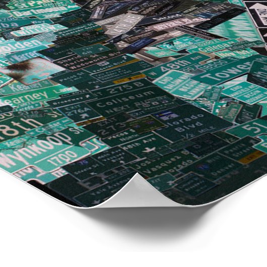 De straten van Denver collage FULL SIZE Poster (Hoek)