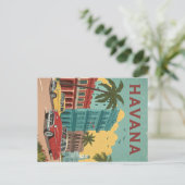 De straten van Havana en klassieke auto's Briefkaart (Staand voorkant)