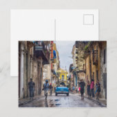De straten van Havana kruisen in een oude auto Briefkaart (Voorkant / Achterkant)