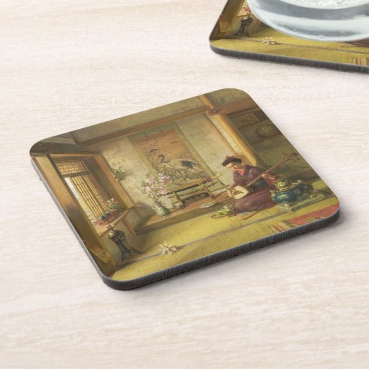 De Stray Shuttlecock (olie op canvas) Bier Onderzetter (Linkerzijde)