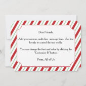 De Streep van het Riet van het snoep Feestdagenkaart (Achterkant)