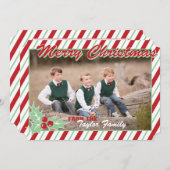 De Streep van het Riet van het snoep Feestdagenkaart (Voorkant / Achterkant)