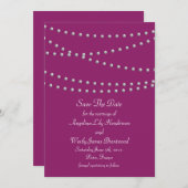 De strengen van Pearls op Magenta sparen de Datum Save The Date (Voorkant / Achterkant)