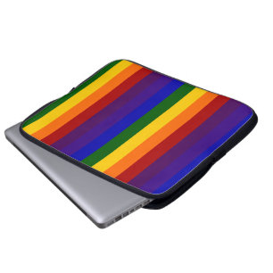 De Strepen van de regenboog Laptop Sleeve