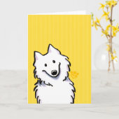De Strepen van de Zonneschijn van Samoyed Kaart (Gele Bloem)