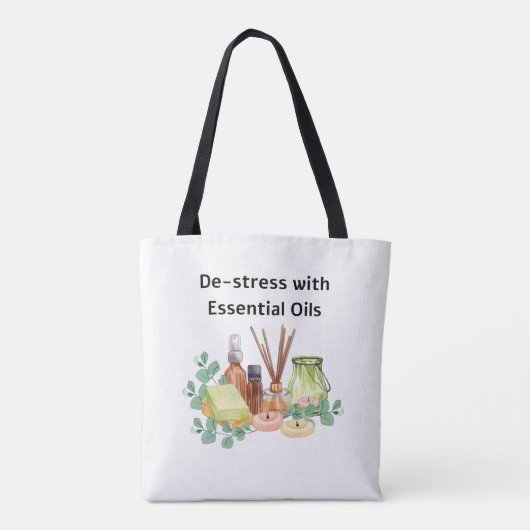 De-stress met Essential Oils Canvas tas (Achterkant)