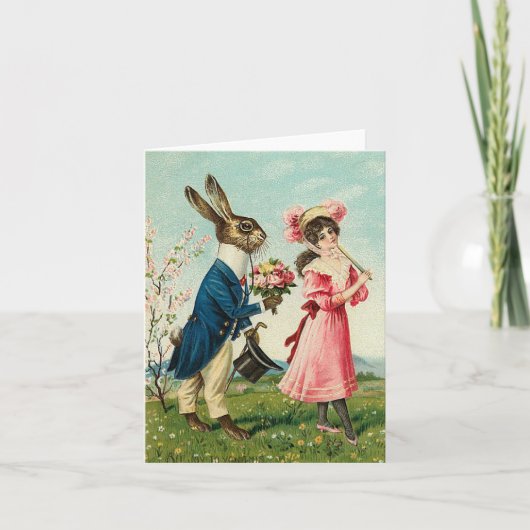 De Strevende naar Dame van het Konijn van de heer Feestdagen Kaart (Voorkant)