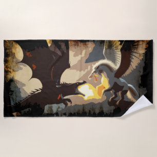 De strijd begint - Draak vs Pegasus Strandlaken