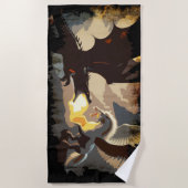 De strijd begint - Draak vs Pegasus Strandlaken (Voorkant)