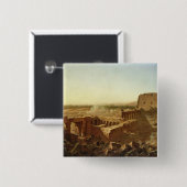 De strijd bij de tempel van Karnak Vierkante Button 5,1 Cm (Voorkant /achterkant)
