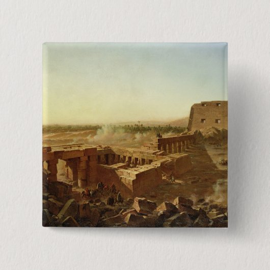 De strijd bij de tempel van Karnak Vierkante Button 5,1 Cm (Voorkant)