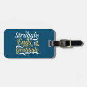 De strijd eindigt als de dankbaarheid begint bagagelabel (Voorkant horizontaal)