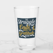 De strijd eindigt als de dankbaarheid begint glas (Voorkant)