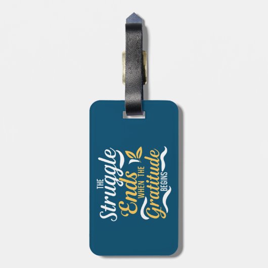 De Strijd Eindigt Wanneer De Dankbaarheid Begint Bagagelabel (Achterkant verticaal)