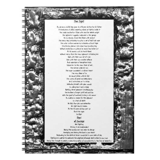 De strijd en signalen van moed notitieboek (Voorkant)