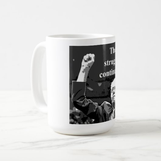 De strijd gaat door koffiemok (Voorkant links)