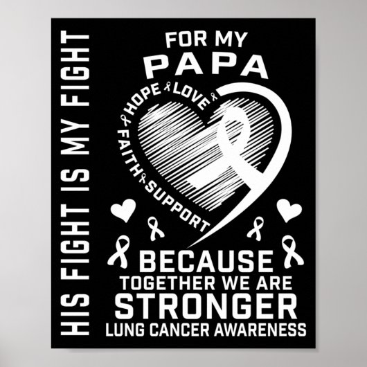 De strijd is de strijd Papa Longkankerbewustzijnsp Poster (Voorkant)