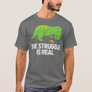 De strijd is echt dinosaurus Trex Pizza Paleontol T-shirt