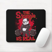 De strijd is echt grappig Panda Gym Bodybuilding Muismat (Met muis)