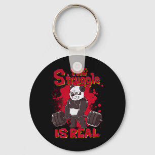De strijd is echt grappig Panda Gym Bodybuilding Sleutelhanger