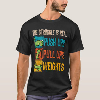 De strijd is echt grappig T Rex Gym Work Out Fitn T-shirt