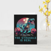De strijd is echt grappig T-rex Gym Workout Kaart (Gele Bloem)