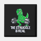 De strijd is echt grappig T-rex Gym Workout Magneet (Voorkant)