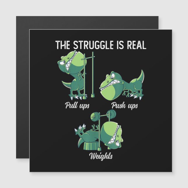 De Strijd is Echt Grappige Dinosaur T-Rex Gym (Voorkant / Achterkant)
