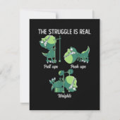 De Strijd is Echt Grappige Dinosaur T-Rex Gym Bedankkaart (Voorkant)
