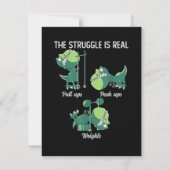 De Strijd is Echt Grappige Dinosaur T-Rex Gym Bedankkaart (Achterkant)