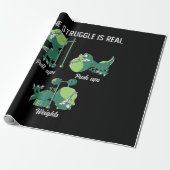 De Strijd is Echt Grappige Dinosaur T-Rex Gym Cadeaupapier (Uitgerold)