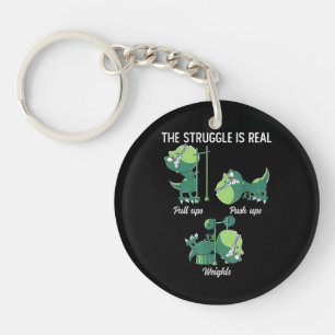 De Strijd is Echt Grappige Dinosaur T-Rex Gym Sleutelhanger