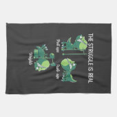 De Strijd is Echt Grappige Dinosaur T-Rex Gym Theedoek (Horizontaal)