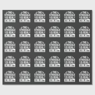 De strijd is Echt Grappige T-Rex Gym Workout Cadeaupapier