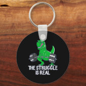 De Strijd Is Echt Grappige T-rex Gym Workout  Sleutelhanger (Voorkant)