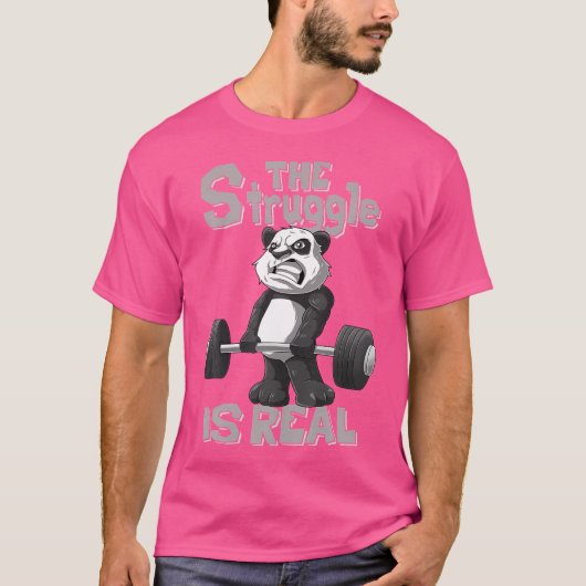 De strijd is echt Panda Shirt bodybuilding Weig (Voorkant)
