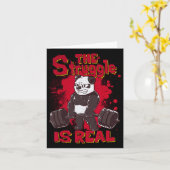 De strijd is echt Panda Shirt Fitness Gym Bodyb Kaart (Gele Bloem)