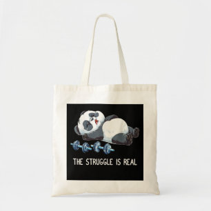 De strijd is echt Panda Weightlift Tote Bag