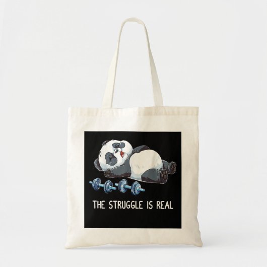 De strijd is echt Panda Weightlift Tote Bag (Voorkant)