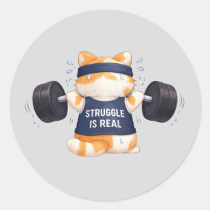 De strijd is echt ronde sticker