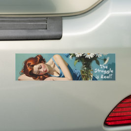"De strijd is echt" stijl Bumpersticker