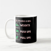 De Strijd Is Echte Dinosaur T-rex Fit Gewichtheffe Koffiemok (Links)