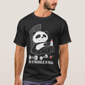 De Strijd Is Echte Luie Panda Panda T-shirt