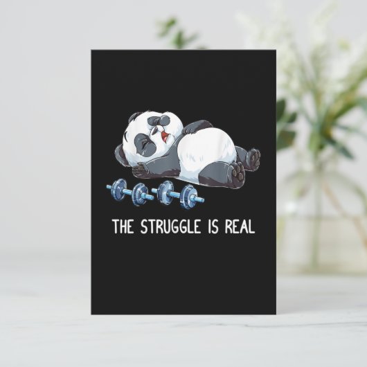 De strijd is een echte Panda Weightlift Kaart (Staand voorkant)