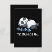 De strijd is een echte Panda Weightlift Kaart (Voorkant / Achterkant)