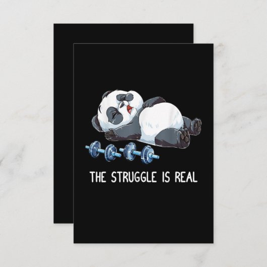 De strijd is een echte Panda Weightlift Kaart (Voorkant / Achterkant)