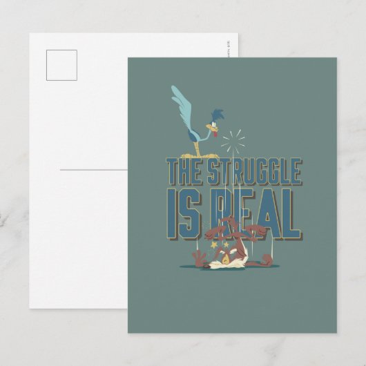 De strijd is een echte ROAD RUNNER™ & Wile E. Coyo Briefkaart (Voorkant / Achterkant)