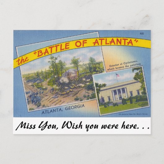 De strijd om Atlanta Briefkaart (Voorkant)