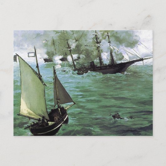 De strijd om de Kearsarge en de Alabama Briefkaart (Voorkant)